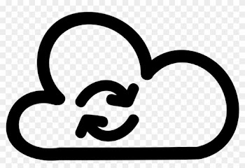 Synchronize Sign Of A Cloud With Two Arrows In Circle - Symbol