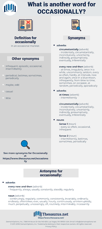 Synonyms for OCCASIONALLY, Antonyms for OCCASIONALLY - Thesaurus.net