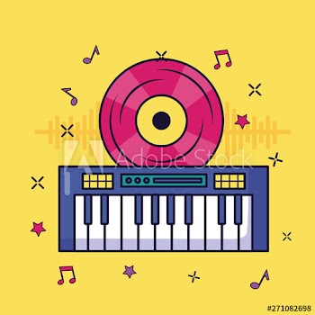 synthesizer music colorful background