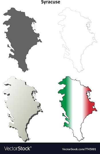 Syracuse blank detailed outline map set vector image
