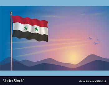 syria flag in the morning sun