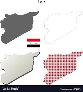 Syria outline map set vector image