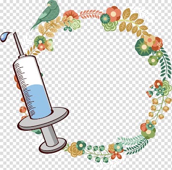 Syringe and floral wreath , Nursing Nurse, Syringe nurse fancy ring transparent background PNG clipart