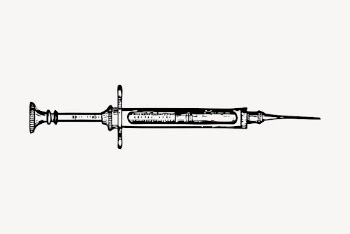 Syringe hand drawn clipart, medical | Free Vector - rawpixel