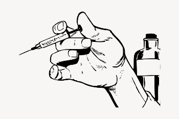Syringe in hand collage element, | Free Vector Illustration - rawpixel
