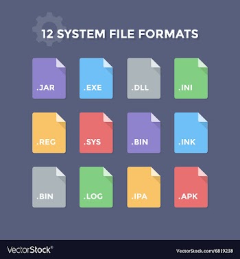  					System File Formats vector image														