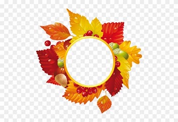 Őszi Levelek A Díszítés Iskolai Tábla Vagy Egy Óvodai - Round Frame Large