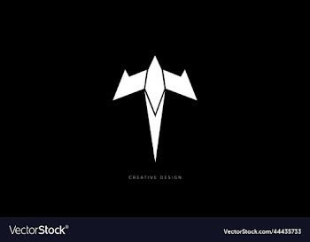 t letter design trident shape branding