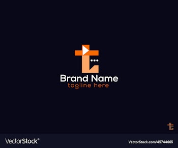 t letter logo - chat logo design