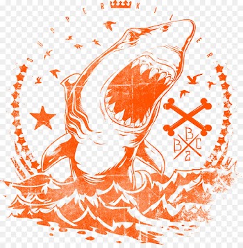 T-shirt Amazon.com Hoodie Top - Decorative orange shark logo 