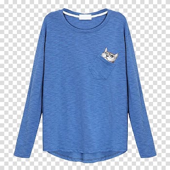 T-shirt Blue Sleeve Clothing, Blue t-shirt transparent background PNG clipart