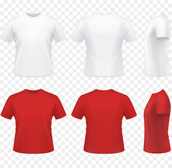 T-shirt Clothing Polo shirt - Vector cartoon hand-painted red white undershirt 