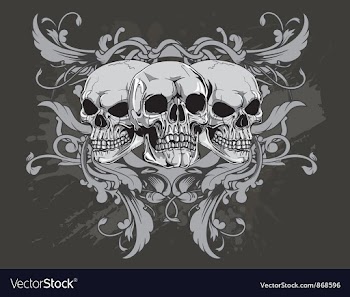 T-shirt design with skulls vector image