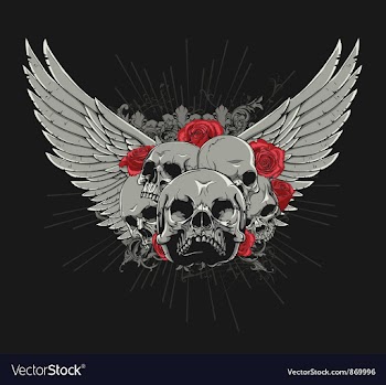 T-shirt design with skulls vector image