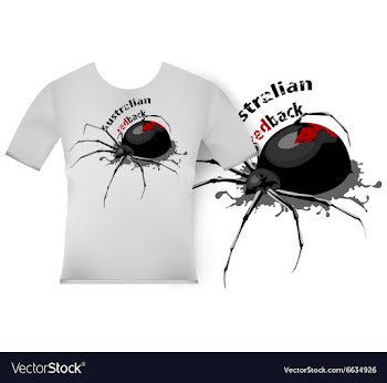T shirt designs with redback spider vector image