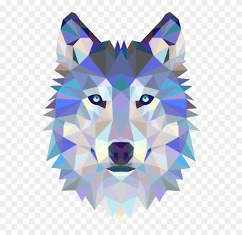 T-shirt Dog Paper Geometry Sticker - Geometric Wolf