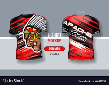 t-shirt for man front and back with apache logo