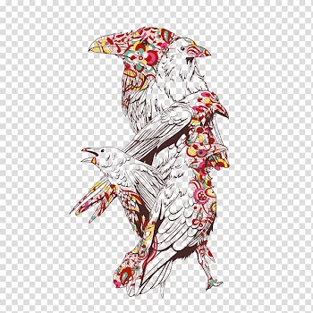 T-shirt Fruit and Vegetables with a Parrot Cockatoo Vintage clothing Crew neck, Gothic style pattern transparent background PNG clipart