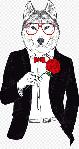 T-shirt Gray wolf Tuxedo Sleeveless shirt Animal - Mr. Wolf 