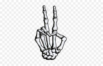 T-shirt Hand Skeleton Drawing Peace symbols - Sketch skeleton 