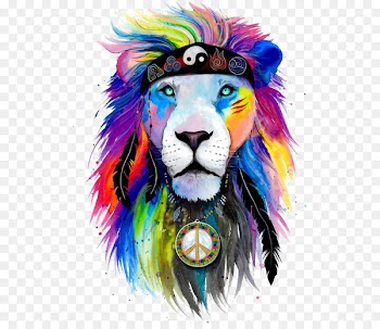 T-shirt Lion Art Drawing - Watercolor lion 