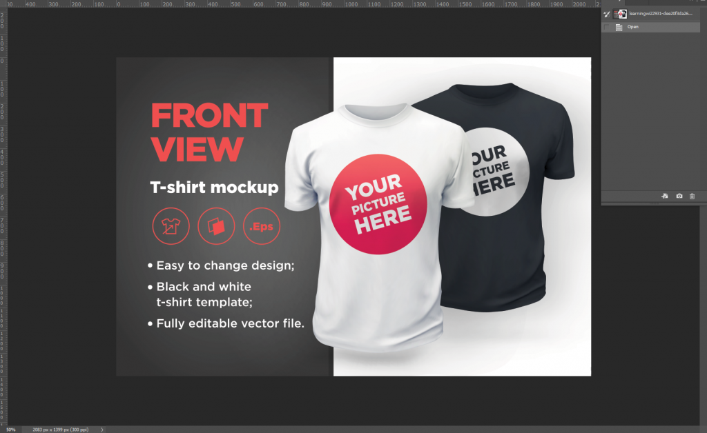 T-shirt mockup front view