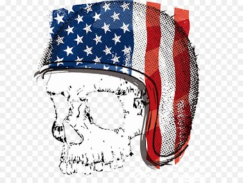 T-shirt Motorcycle helmet Flag of the United States - Vector flag skull print 