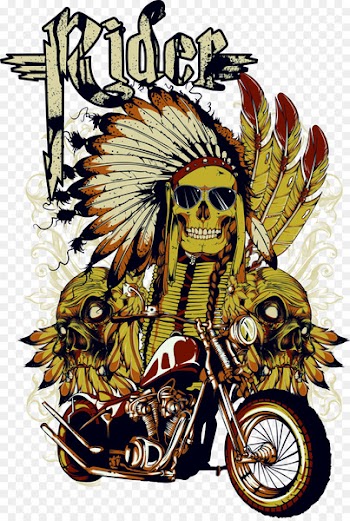 T-shirt Motorcycle Skull - skulls 