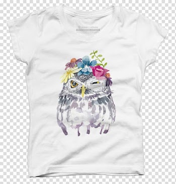 T-shirt Owl Watercolor painting, T-shirt transparent background PNG clipart