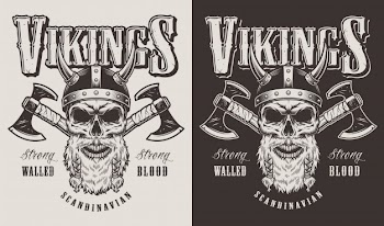 T-shirt print with viking head Free Vector