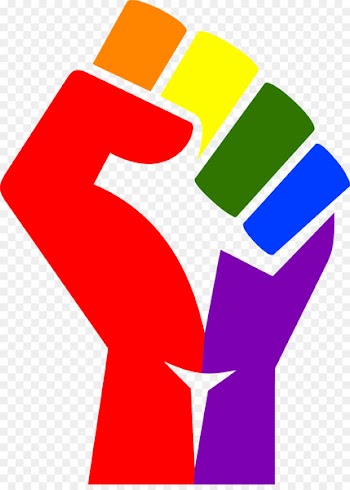 T-shirt Raised fist Symbol Rainbow - fist 