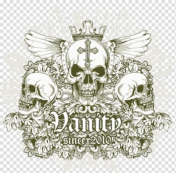 T-shirt , skull material transparent background PNG clipart