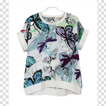 T-shirt Sleeve Neck Outerwear, Watercolor Butterflys transparent background PNG clipart