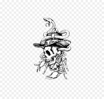 T-shirt Snake Printing - Steampunk Skull viper child 