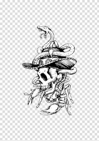 T-shirt Snake Printing, Steampunk Skull viper child transparent background PNG clipart