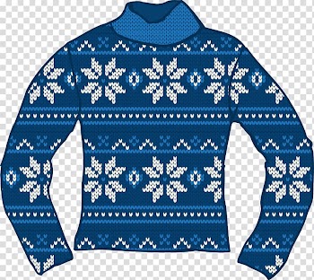T-shirt Sweater Christmas jumper, Blue Snowflake Sweater transparent background PNG clipart