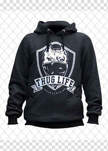T-shirt Tracksuit Hoodie American Pit Bull Terrier, Thug Life transparent background PNG clipart