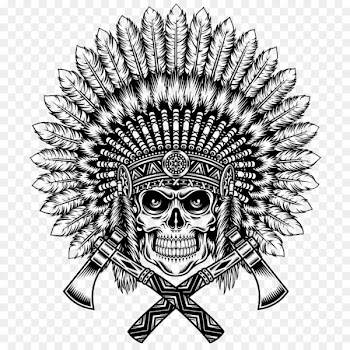 T-shirt War bonnet Indigenous peoples of the Americas Skull Native Americans in the United States - Indian Skull 