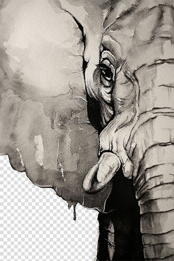 T-shirt Watercolor painting Elephant Drawing, Huge elephant transparent background PNG clipart