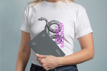 T-Shirt with Notebook Mockup free psd mockup made by mr.mockup note 022 
