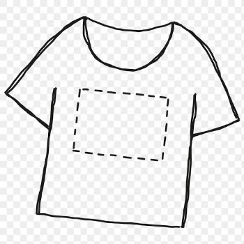 T-shirt with simple design transparent png