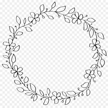 T-shirt Wreath Wedding Rubber stamp Gift - Lines of flowers leaves 
