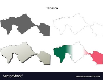 Tabasco blank outline map set vector image
