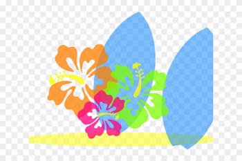 Tabla Clipart Surf - Border Flower Clipart Blue