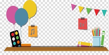 Table Balloon , Balloons and bunting on the desks transparent background PNG clipart