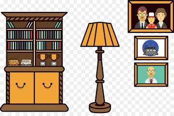 Table Bookcase Lampe de bureau - Vector bookcase and desk lamp 