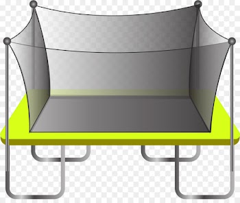 Table Chair Yellow - Trampoline with protective net 