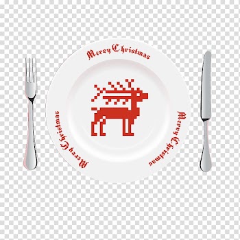 Table Christmas Fork , Color plate knife fork transparent background PNG clipart