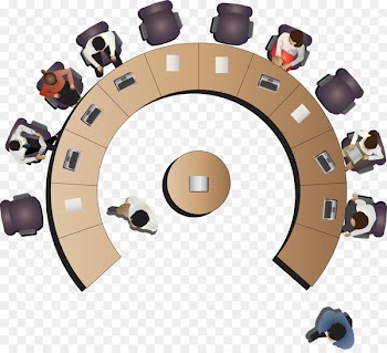 Table Office Cartoon Meeting - Vector Meeting 