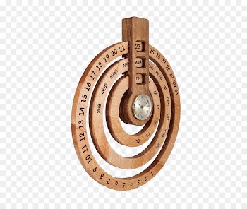 Table Perpetual calendar Wood Clock - Retro disc scale table 